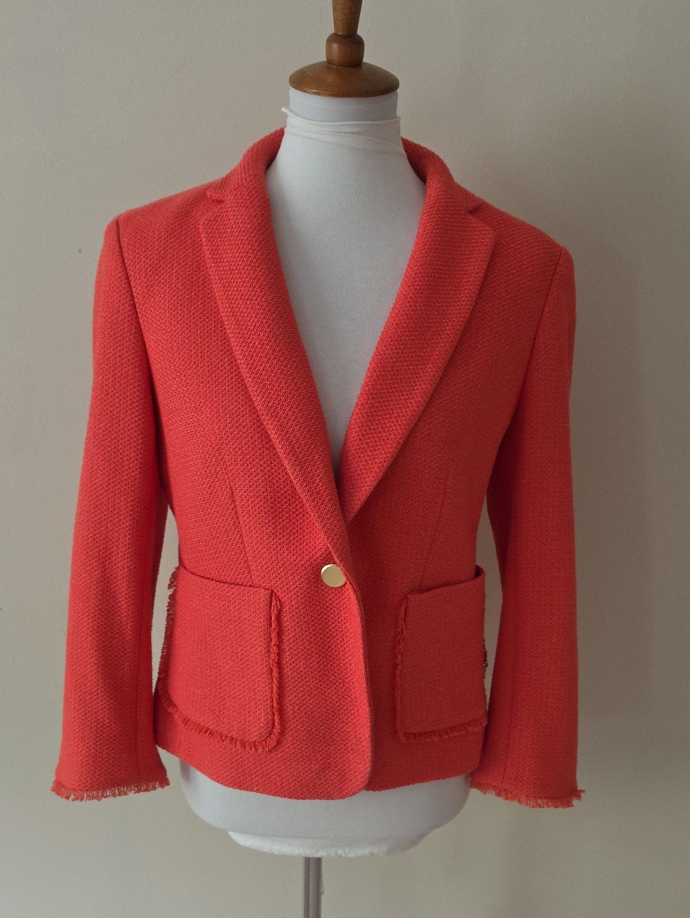 Ann Taylor Coral Textured Blazer Jacket - Women